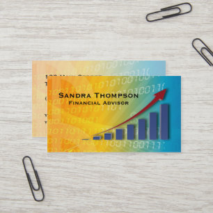 Aufwärts Diagramm-blauer gelber Finanzberater Visitenkarte