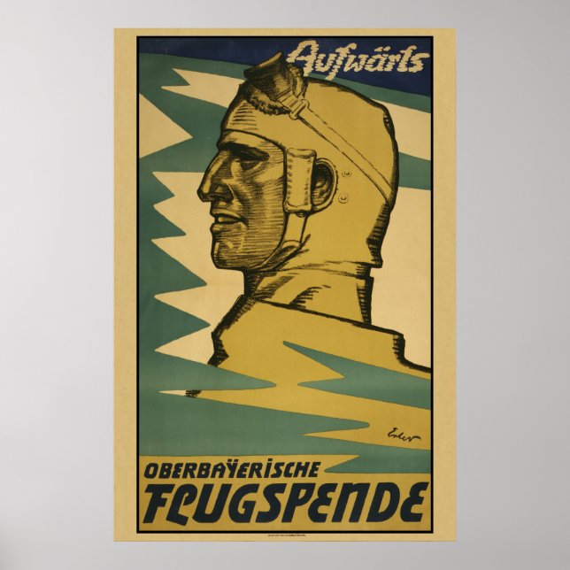 Aufwärts, Oberbayerische Flugspende WW1-Poster Poster (Vorne)