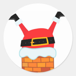 Aufwärts-Santa Runder Aufkleber