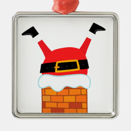 Aufwärts-Santa Silbernes Ornament