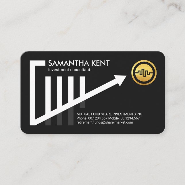 Aufwärts Trend Share Graph Financial Visitenkarte (Vorderseite)
