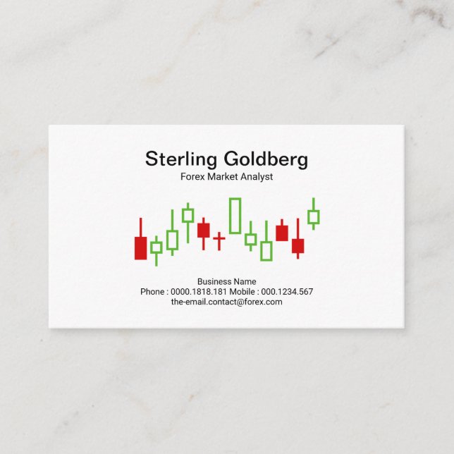 Aufwärtstrend Bewegung Börse Grafik Financial Visitenkarte (Vorderseite)