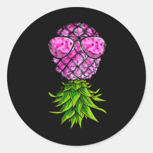 Aufwärtstrend des rosa Ribbon Brustkrebs Runder Aufkleber