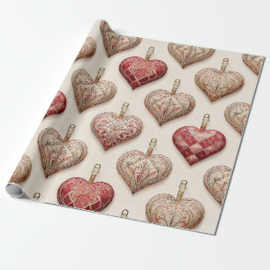 Aufwendige Herz-Ornamente - Barock & Gekästelt (1) Geschenkpapier
