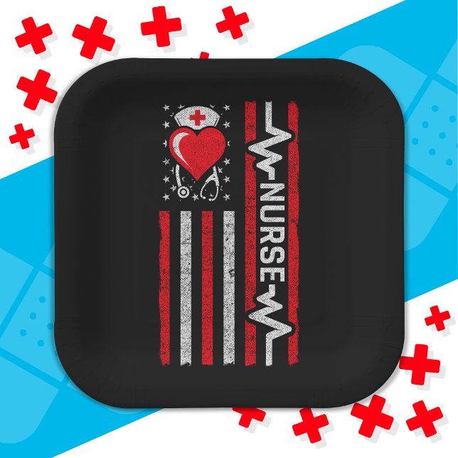 Aufwertung der amerikanischen Flagge Hero Heart Li Pappteller (Von Creator hochgeladen)
