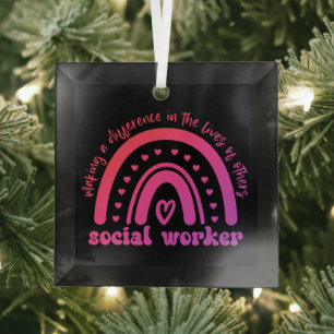 Aufwertung und Abschluss der Sozialarbeiter Ornament Aus Glas