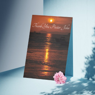 Aufwertung von "Ocean Sunset Pastor" Dankeskarte