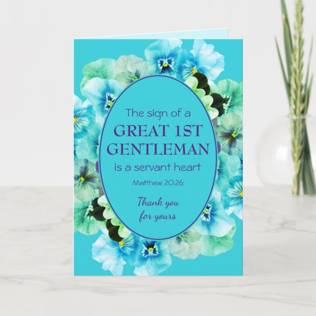 AUFWERTUNG VON PASTOREN | 1. GENTLEMAN | Vielen Da Dankeskarte (Vorderseite)
