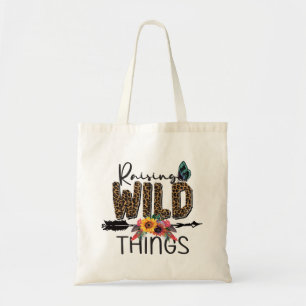Aufziehen wilder Dinge Leoparden-Druck Blumen Pfei Tragetasche