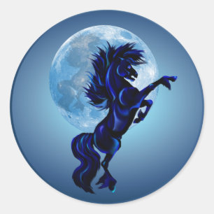 Aufzuchtstall und Blaumoon-Sticker Runder Aufkleber