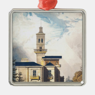 Aufzug eines italienischen Landhaus-oder Silbernes Ornament