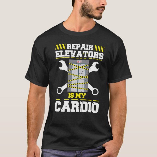 Aufzug Mechanischer Aufzug Techniker Reparatur T-Shirt (Vorderseite)
