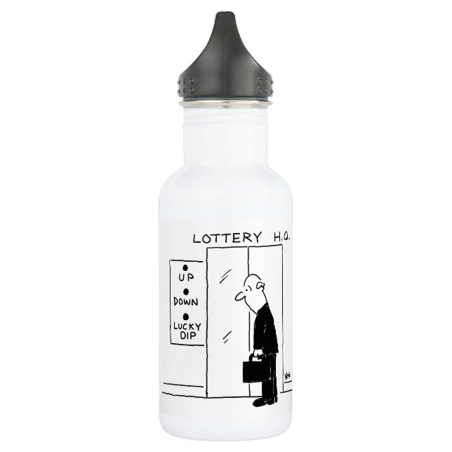 Aufzug oder Aufzug in einem Cartoon am Hauptsitz d Edelstahlflasche (Links)