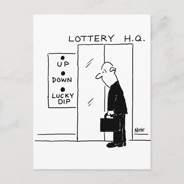 Aufzug oder Aufzug in einem Cartoon am Hauptsitz d Postkarte (Vorderseite)