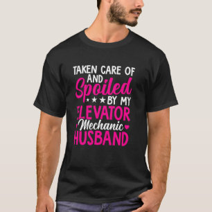Aufzugmechaniker Ehemann Ehefrau Aufzugreparateur T-Shirt