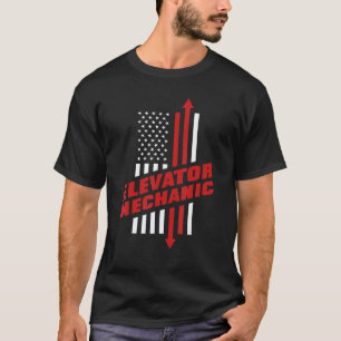 Aufzugmechaniker Inspektor Amerika USA Aufzug L T-Shirt