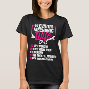 Aufzugmechaniker-Wartung Ehefrau Technikerin T-Shirt