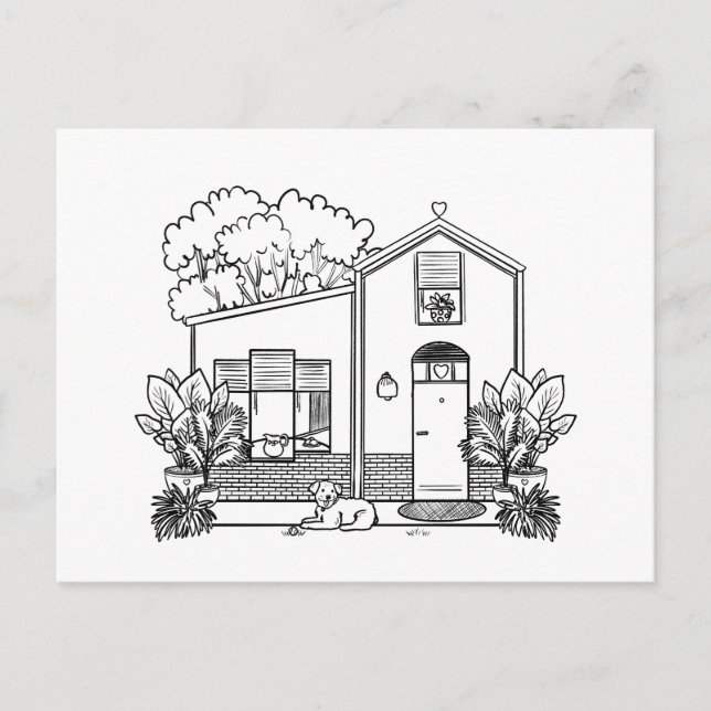 Aug House Feiertagspostkarte (Vorderseite)