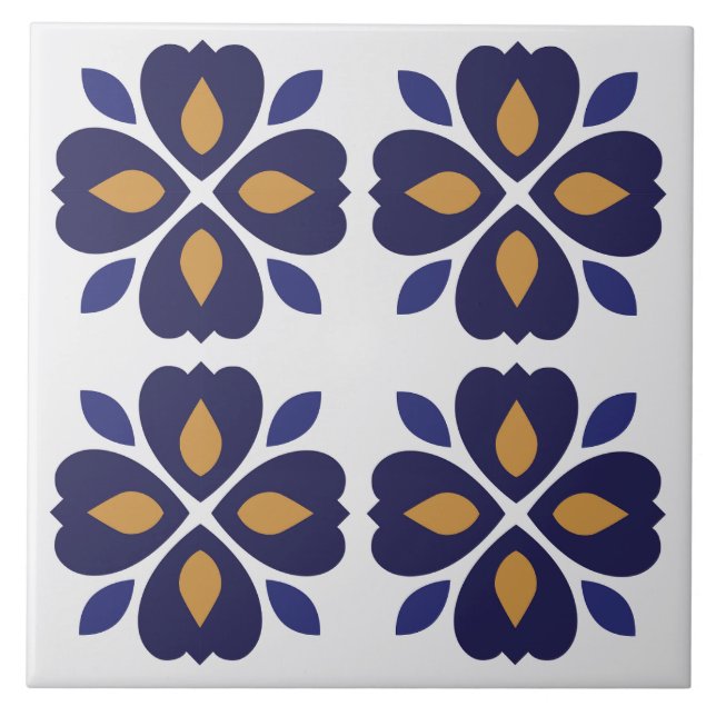 Augapfel Azulejos Blaue portugiesische Marine Fliese (Vorderseite)