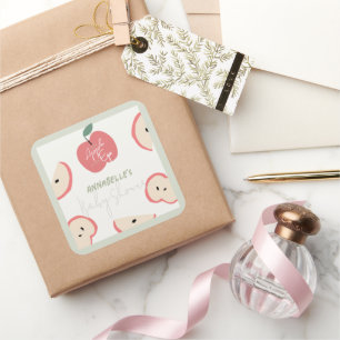 Augapfel Grün Junge Baby Shower Quadratischer Aufkleber