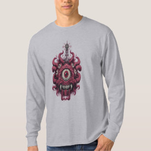 Augapfel-Monster-Sci-Fi-Mutant-Langarmshirt T-Shirt