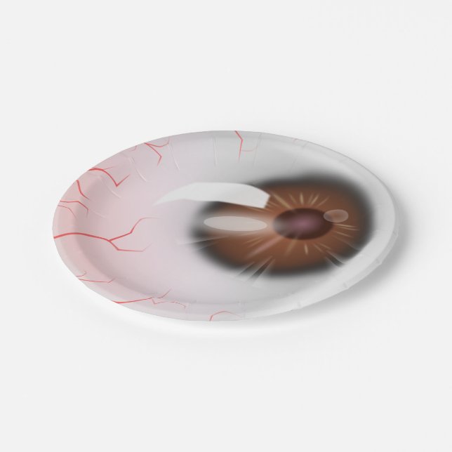 Augapfel Pappteller (Schrägansicht)