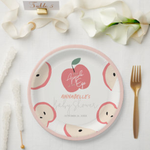 Augapfel rosa Baby-Party für Mädchen Pappteller