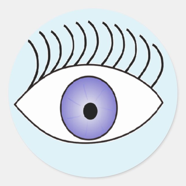 Auge auf blau runder aufkleber (Vorderseite)