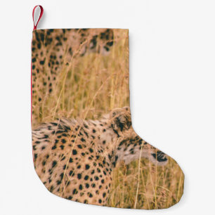 AUGE AUF DEM ZIEL - LEOPARD TIERE FOTO KLEINER WEIHNACHTSSTRUMPF