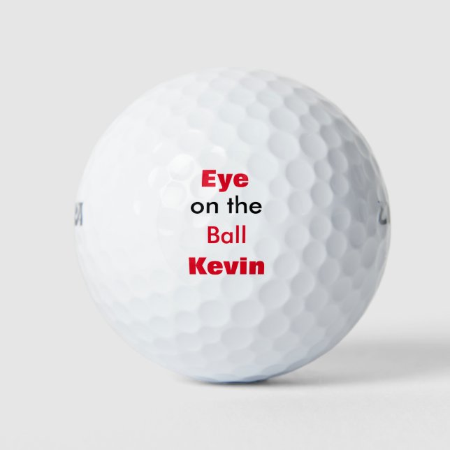 Auge auf den Kugelnamen Text> Personalisierte Golf Golfball (Vorderseite)