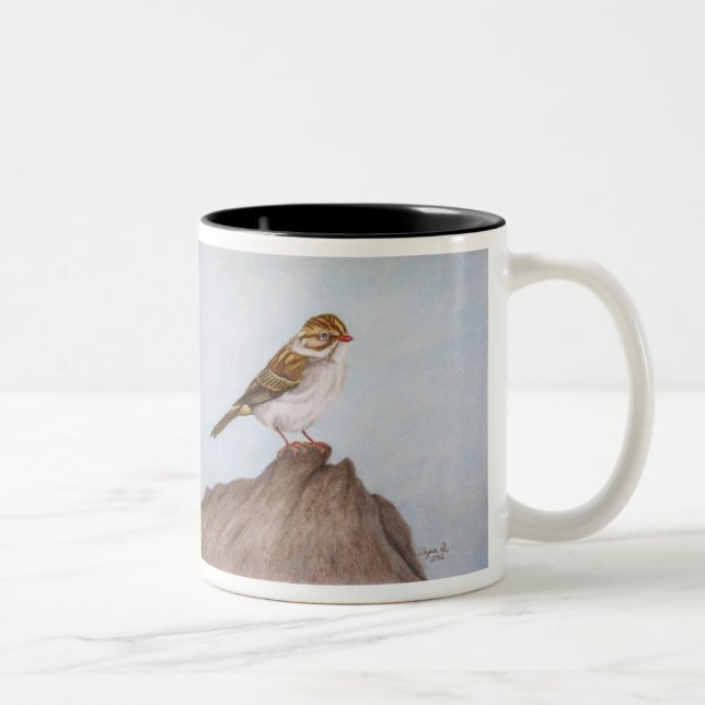 Auge auf der Sparrow Inspiration-Tasse Zweifarbige Tasse (Rechts)