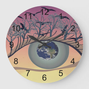 Auge auf der Welt - Natur & Erde Kunst Große Wanduhr