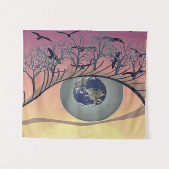 Auge auf der Welt - Natur & Erde Kunst Wandteppich (Vorderseite (Horizontal))