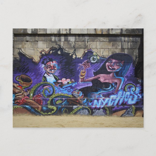 Auge auf Gabel Postkarte (Vorderseite)