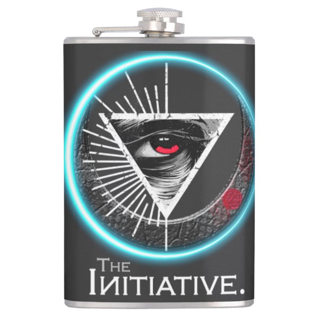 Auge der Initiative Vinyl Wrapped Flask Flachmann (Vorderseite)