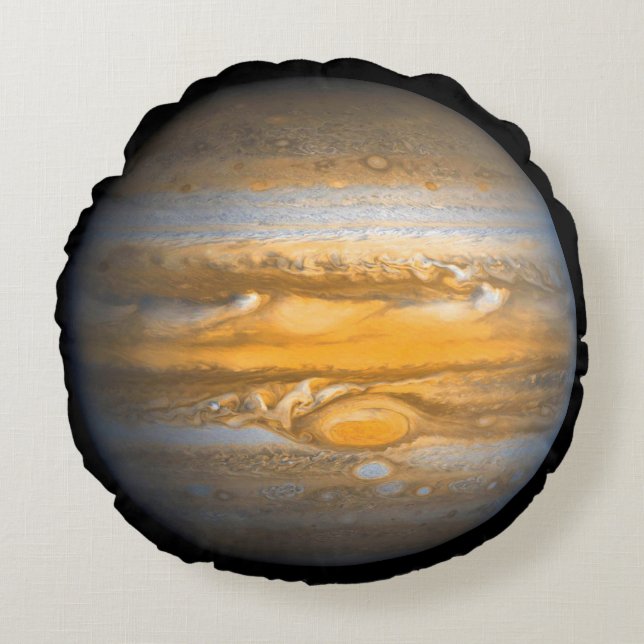 Auge der Jupiter-Planeten-Kugel rund Rundes Kissen (Vorderseite)