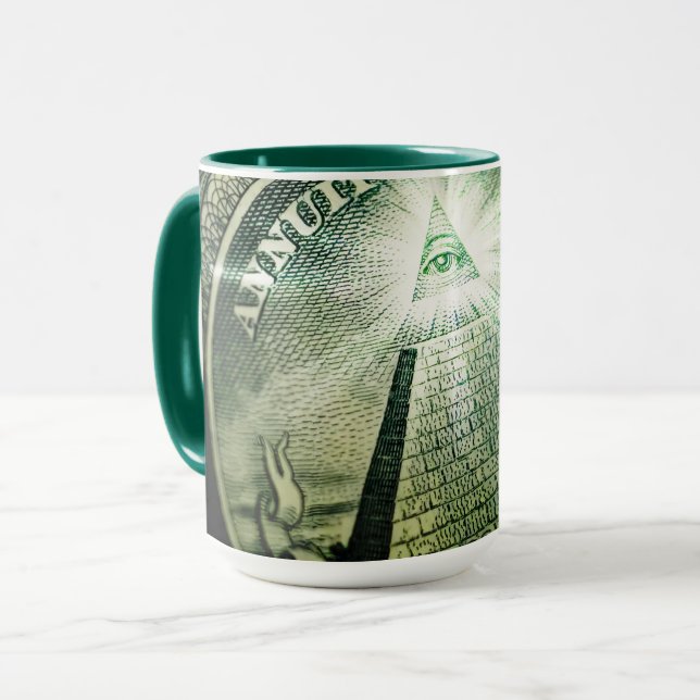 "Auge der Vorsehung" Geld Pyramide Tasse (Vorderseite Links)