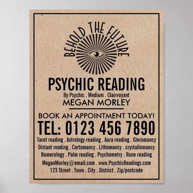 Auge der Vorsehung, psychische Leserwerbung Poster (Vorne)