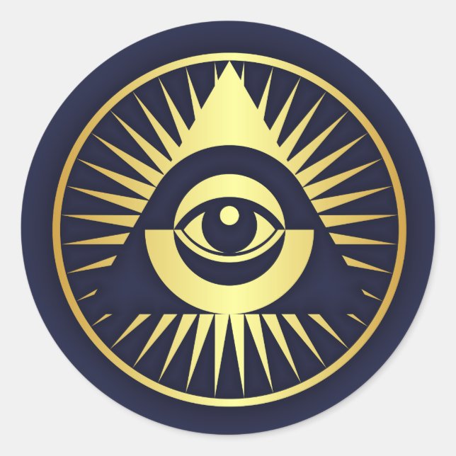 Auge der Vorsehung Runder Aufkleber (Vorderseite)