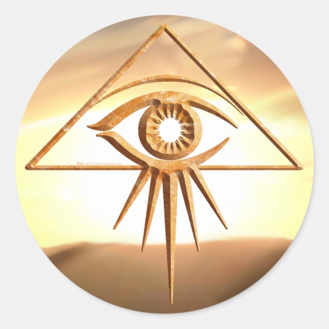 Auge der Vorsehung Sonnenburst Stone Stickers (Vorderseite)