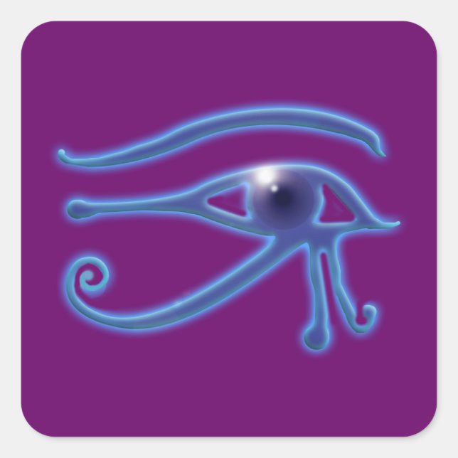Auge des alten ägyptischen Wadjet-Symbols Quadratischer Aufkleber (Vorderseite)