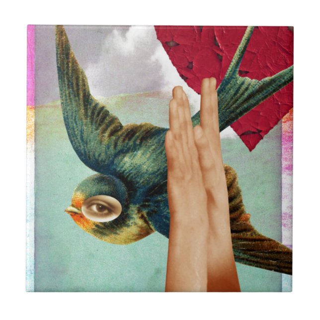 Auge des Betrachters, Abstraktes digitales Collage Fliese (Vorderseite)