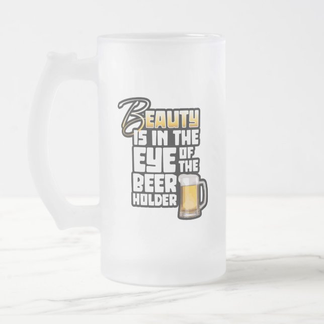 Auge des Bierhalters - Funny Beer Drinker Mattglas Bierglas (Links)