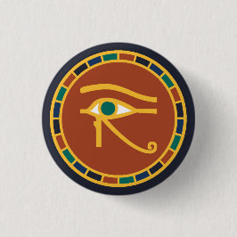 Auge des Horus Abzeichens in den alten ägyptischen Button
