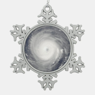 Auge des Hurrikans Schneeflocken Zinn-Ornament