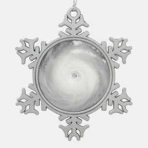 Auge des Hurrikans Schneeflocken Zinn-Ornament