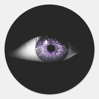 Auge des Lila Niedlichen Coolen Augenbildes Runder Aufkleber