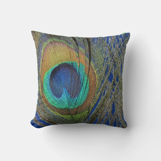 Auge des Pfau-Feder-Designer-Kissens Kissen (Vorderseite)
