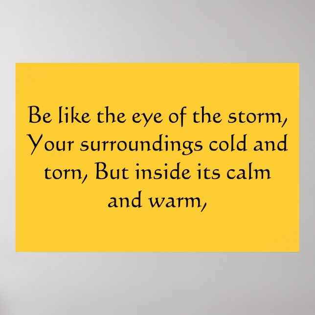 Auge des Sturms Poster (Vorne)