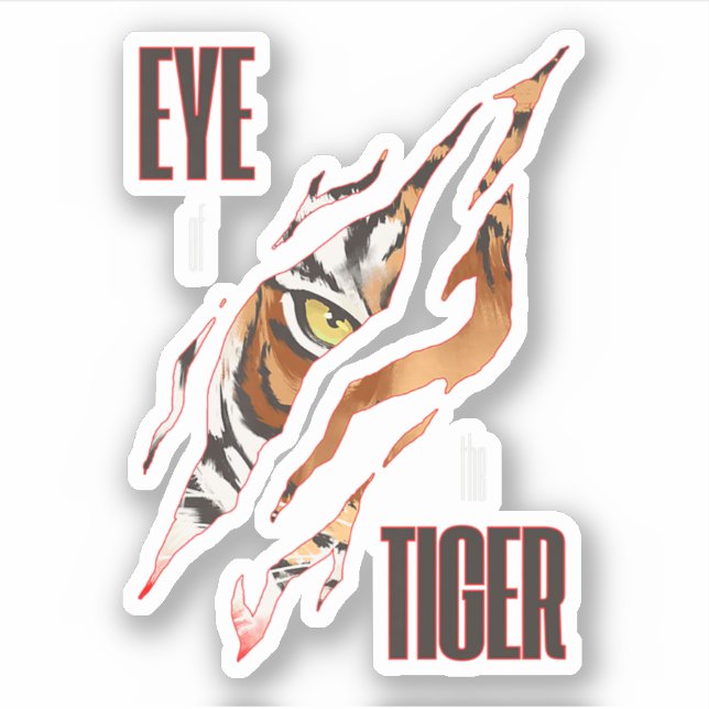 Auge des Tiger-Schrägstrich-Schweiß Rip Tiger Auge Aufkleber (Vorderseite)